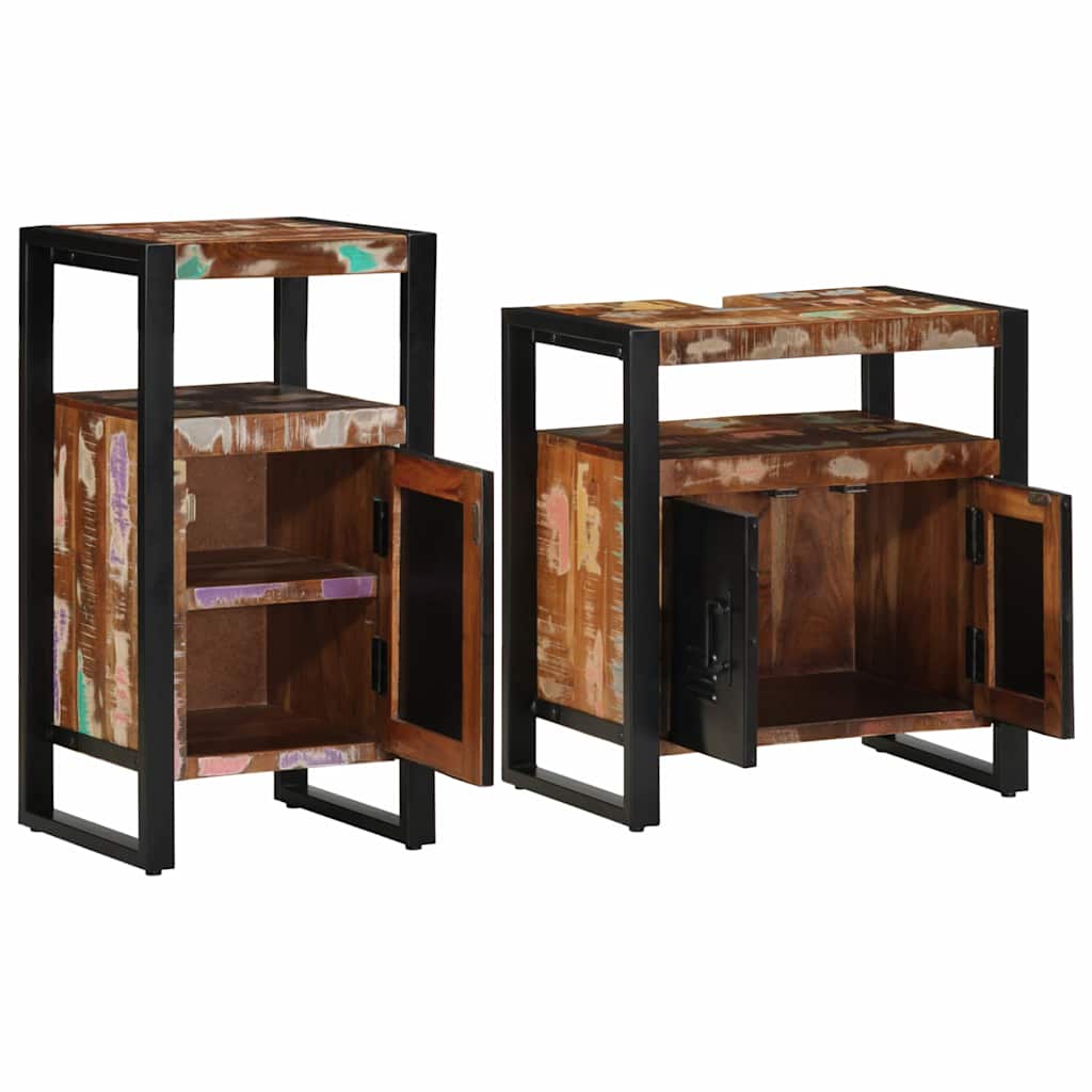Ensemble de mobilier de salle de bain 2 pièces Marron