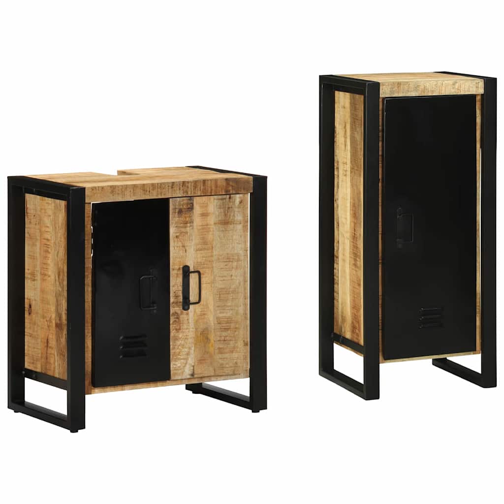 Ensemble de mobilier de salle de bain 2 pièces Marron et Noir