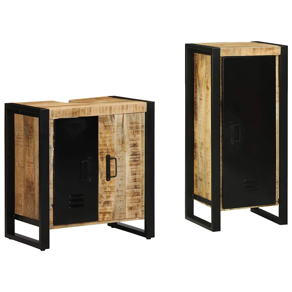 Ensemble de mobilier de salle de bain 2 pièces Marron et Noir