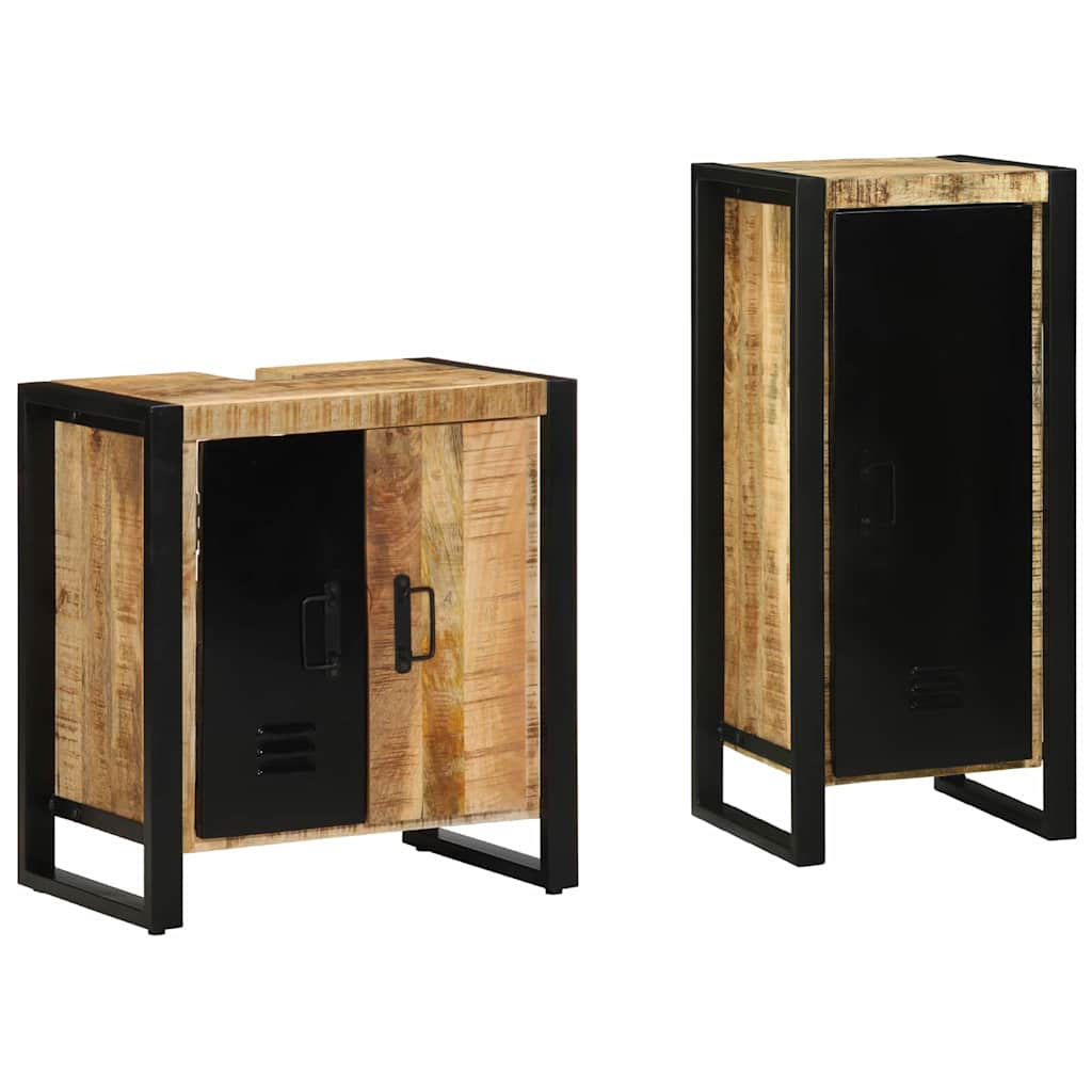 Ensemble de mobilier de salle de bain 2 pièces Marron et Noir