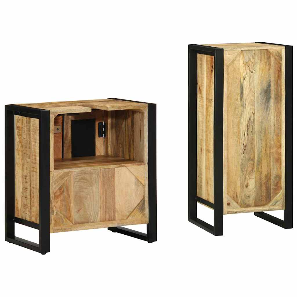 Ensemble de mobilier de salle de bain 2 pièces Marron et Noir