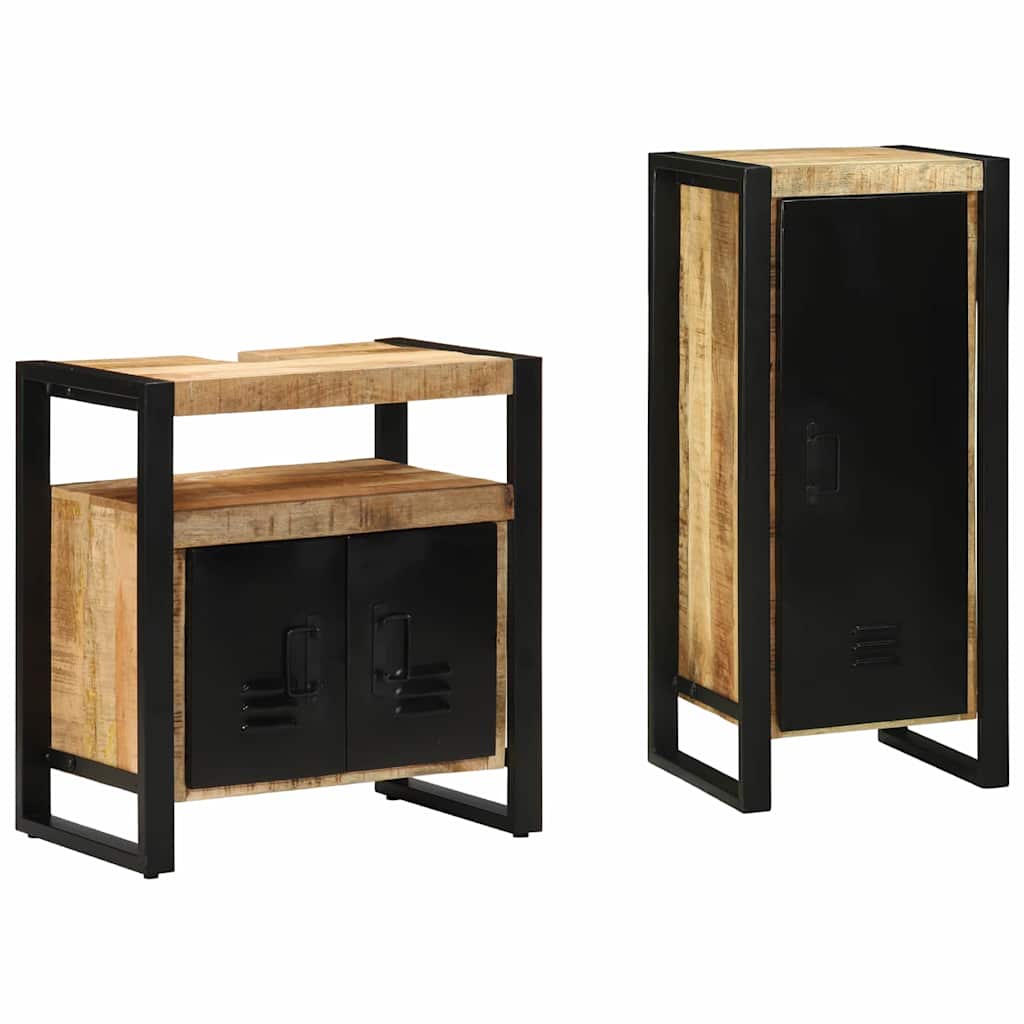 Ensemble de mobilier de salle de bain 2 pièces Marron et Noir