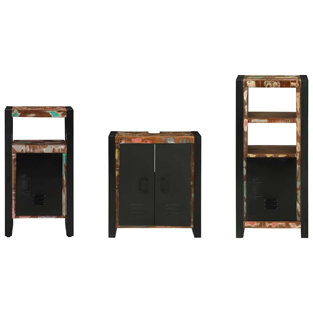 Ensemble de mobilier de salle de bain 3 pc Multicolore et noir