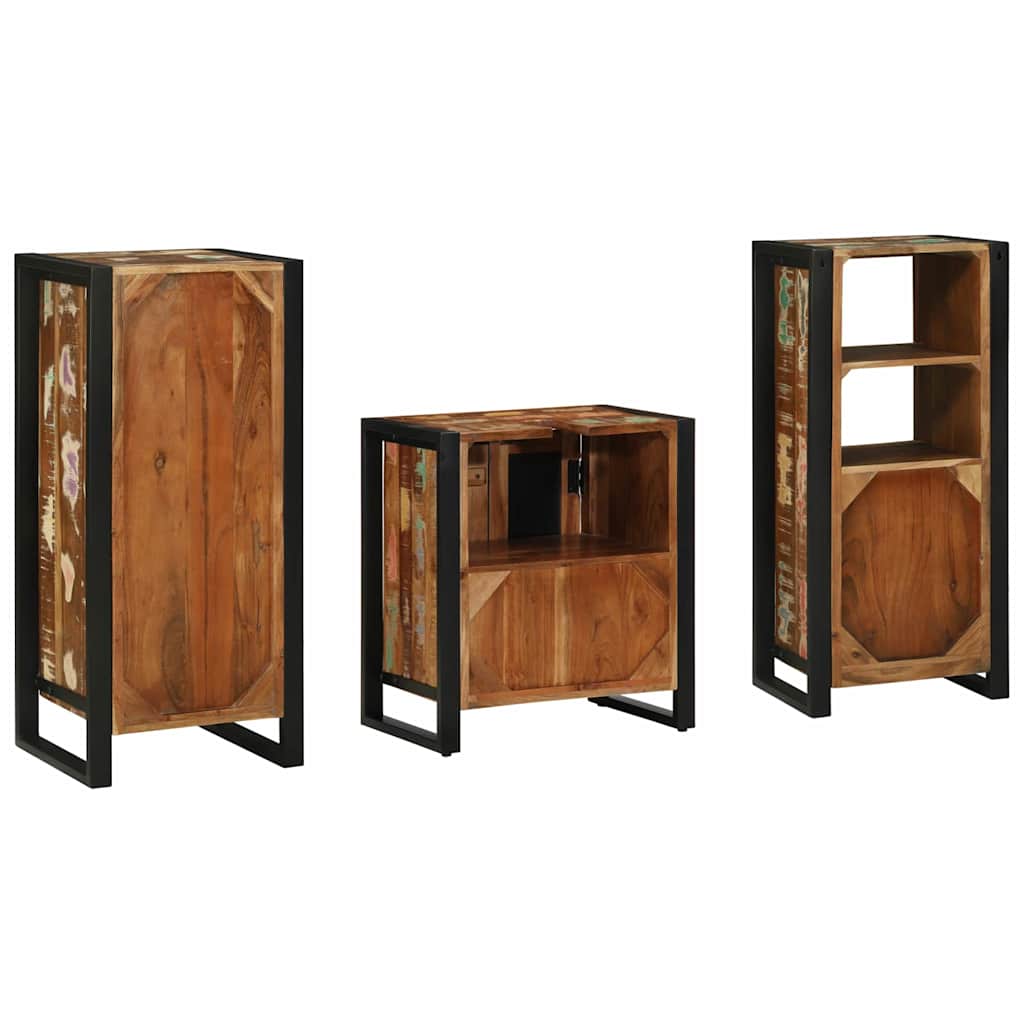 Ensemble de mobilier de salle de bain 3 pc Multicolore et noir