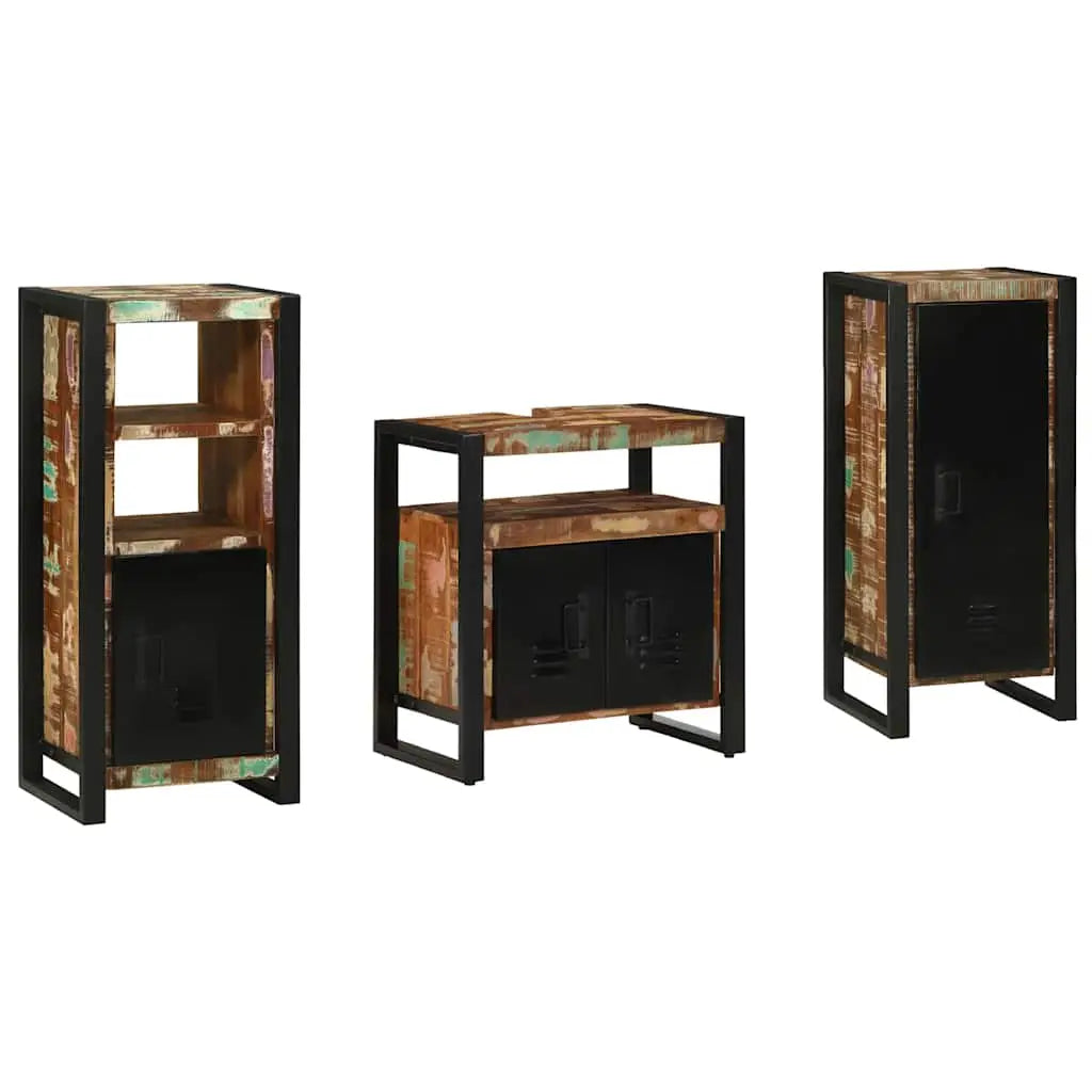 Ensemble de mobilier de salle de bain 3 pc Multicolore et noir - XIOS