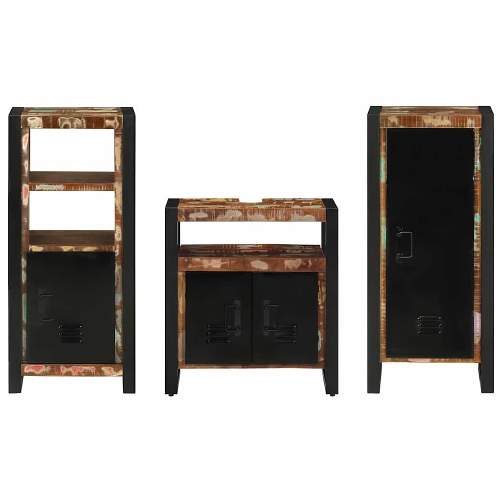 Ensemble de mobilier de salle de bain 3 pc Multicolore et noir