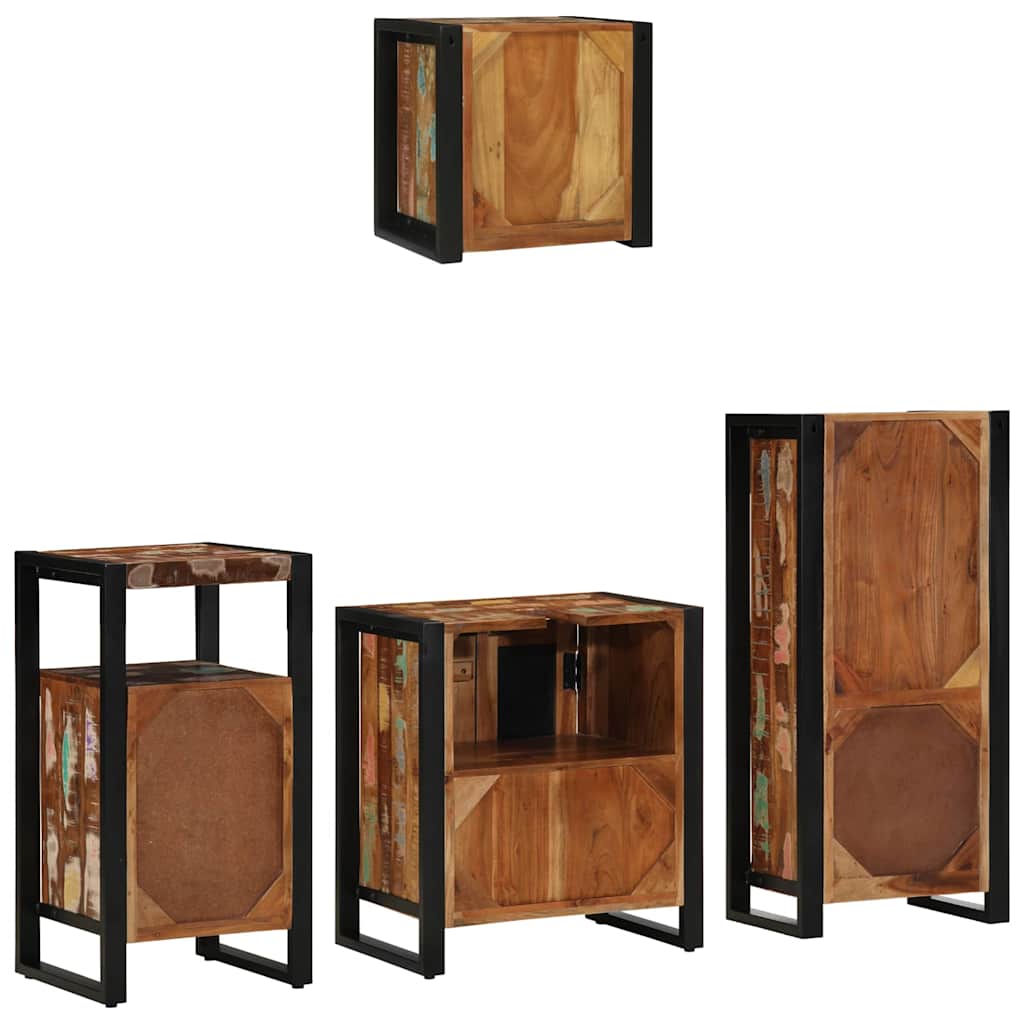 Ensemble de mobilier de salle de bain 4 pc Multicolore et noir