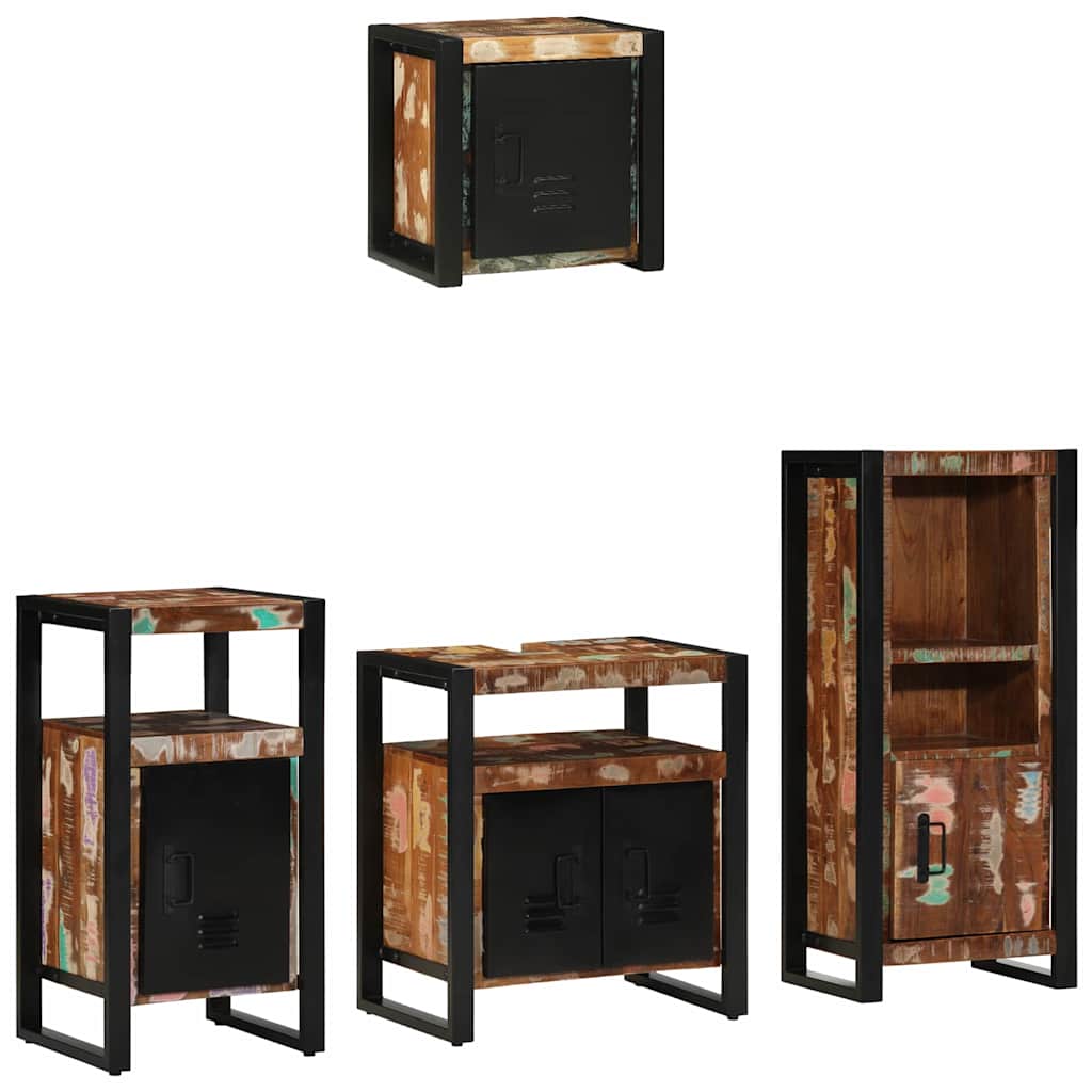 Ensemble de mobilier de salle de bain 4 pc Multicolore et noir