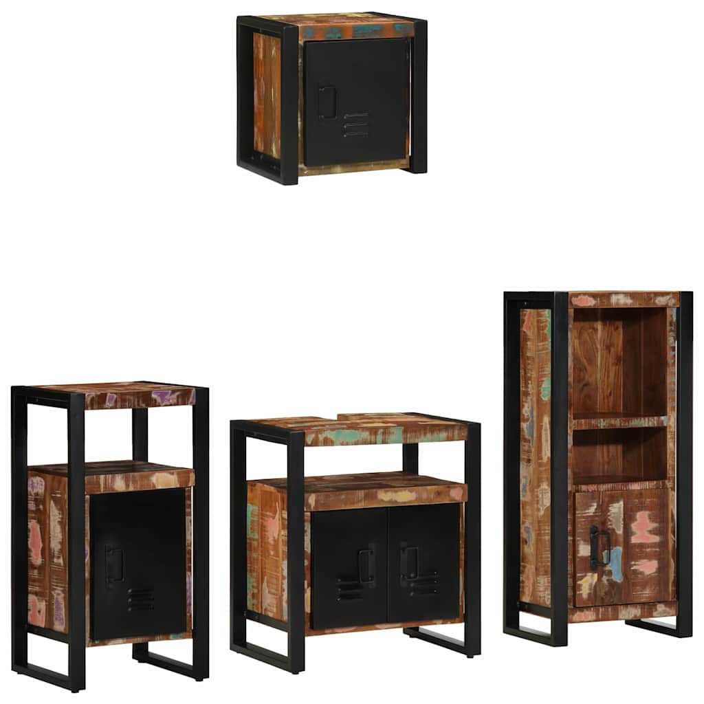 Ensemble de mobilier de salle de bain 4 pc Multicolore et noir