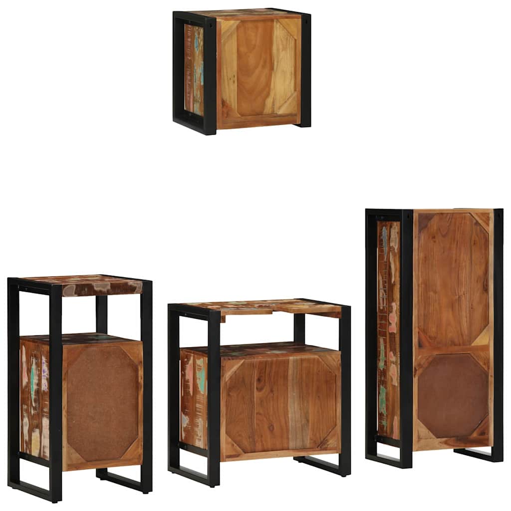 Ensemble de mobilier de salle de bain 4 pc Multicolore et noir