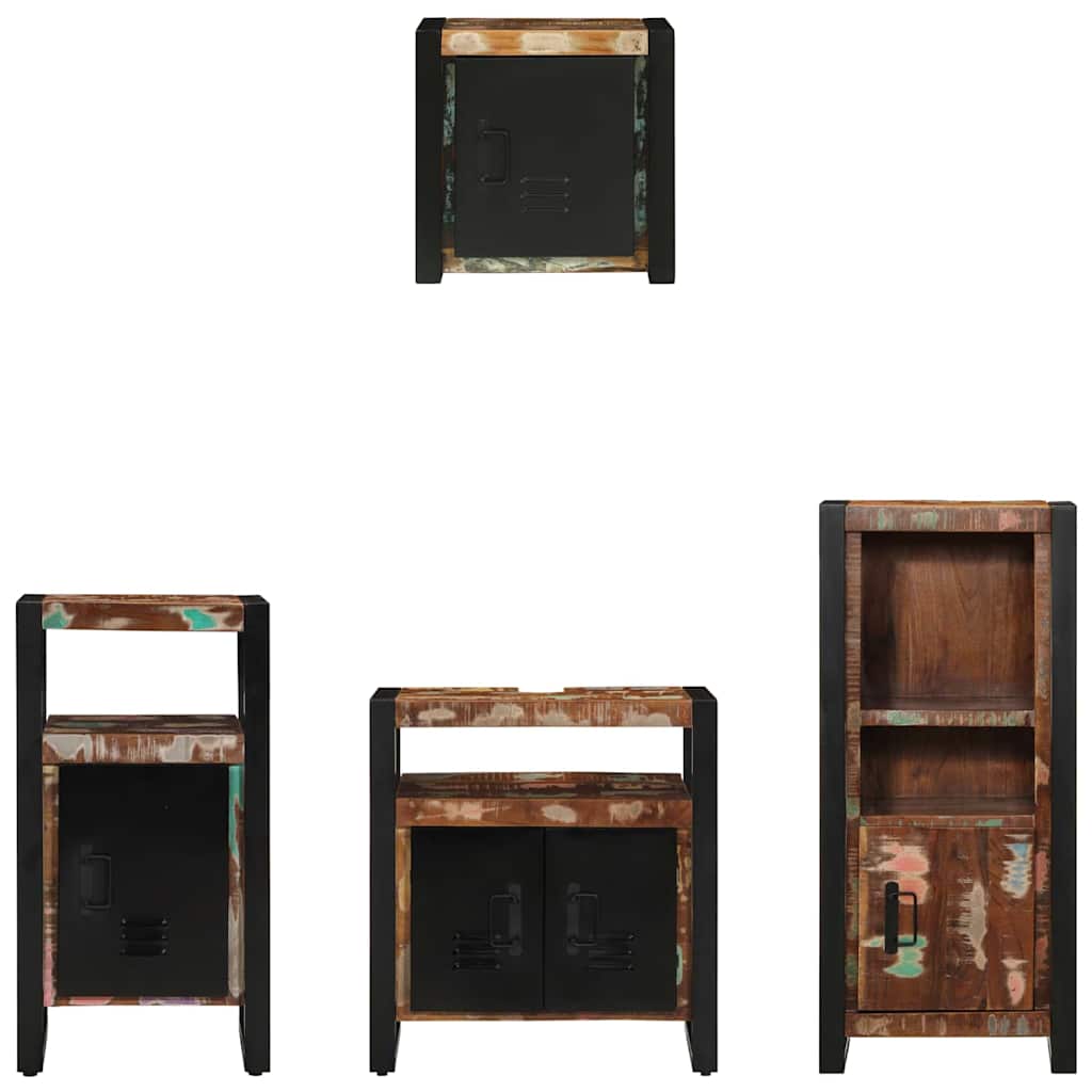 Ensemble de mobilier de salle de bain 4 pc Multicolore et noir