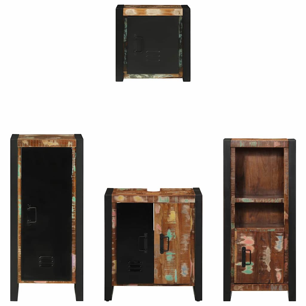 Ensemble de mobilier de salle de bain 4 pc Multicolore et noir