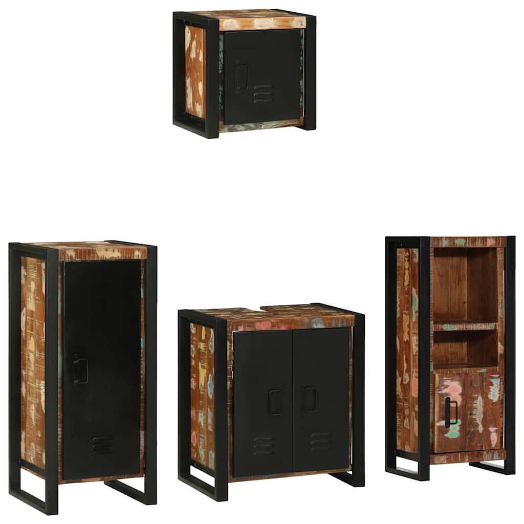 Ensemble de mobilier de salle de bain 4 pc Multicolore et noir