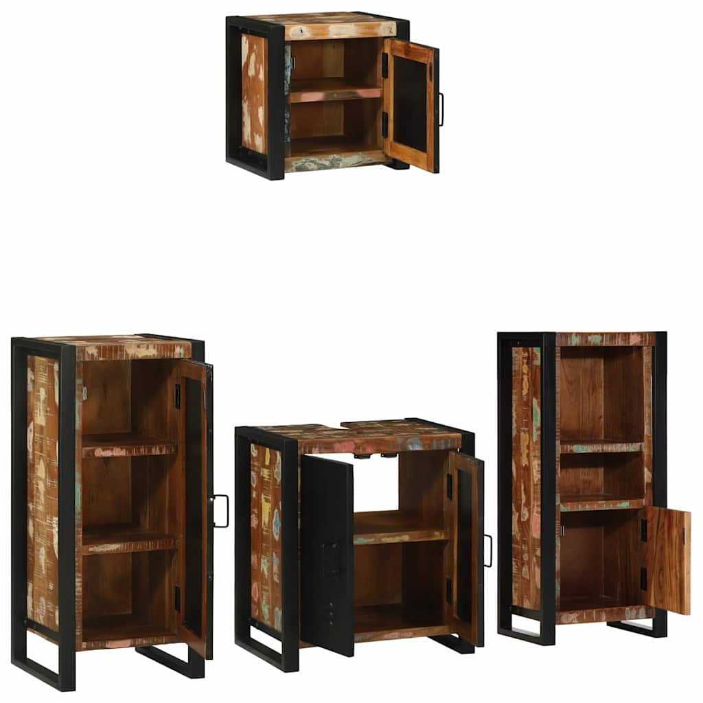 Ensemble de mobilier de salle de bain 4 pc Multicolore et noir