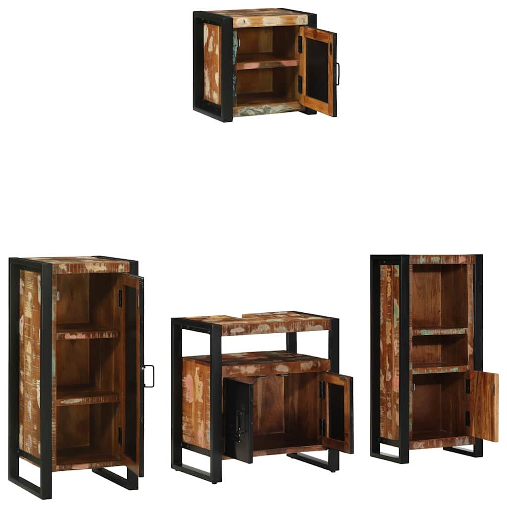Ensemble de mobilier de salle de bain 4 pc Multicolore et noir