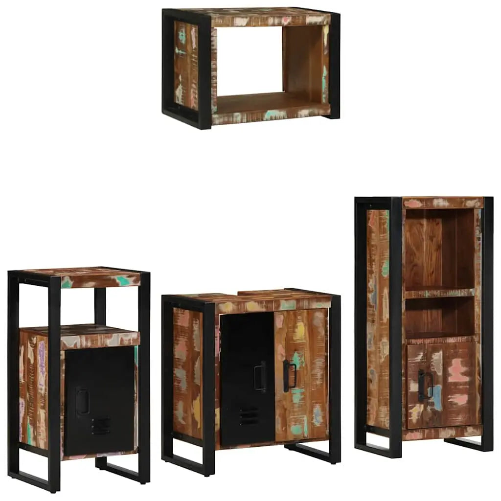 Ensemble de mobilier de salle de bain 4 pc Multicolore et noir - XIOS