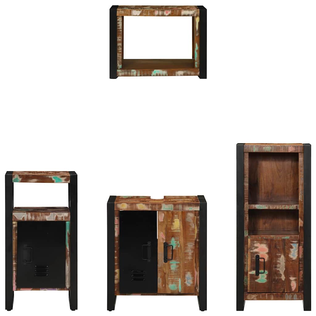 Ensemble de mobilier de salle de bain 4 pc Multicolore et noir