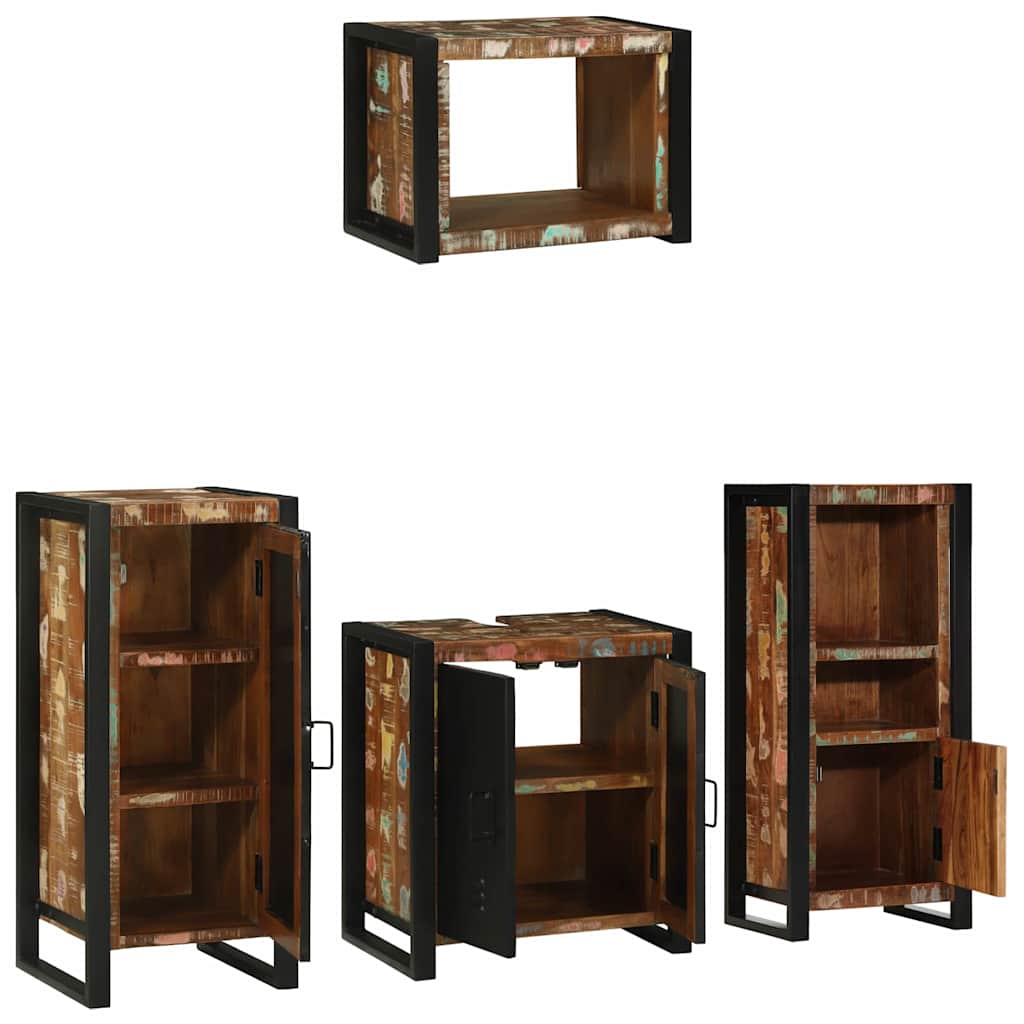 Ensemble de mobilier de salle de bain 4 pc Multicolore et noir
