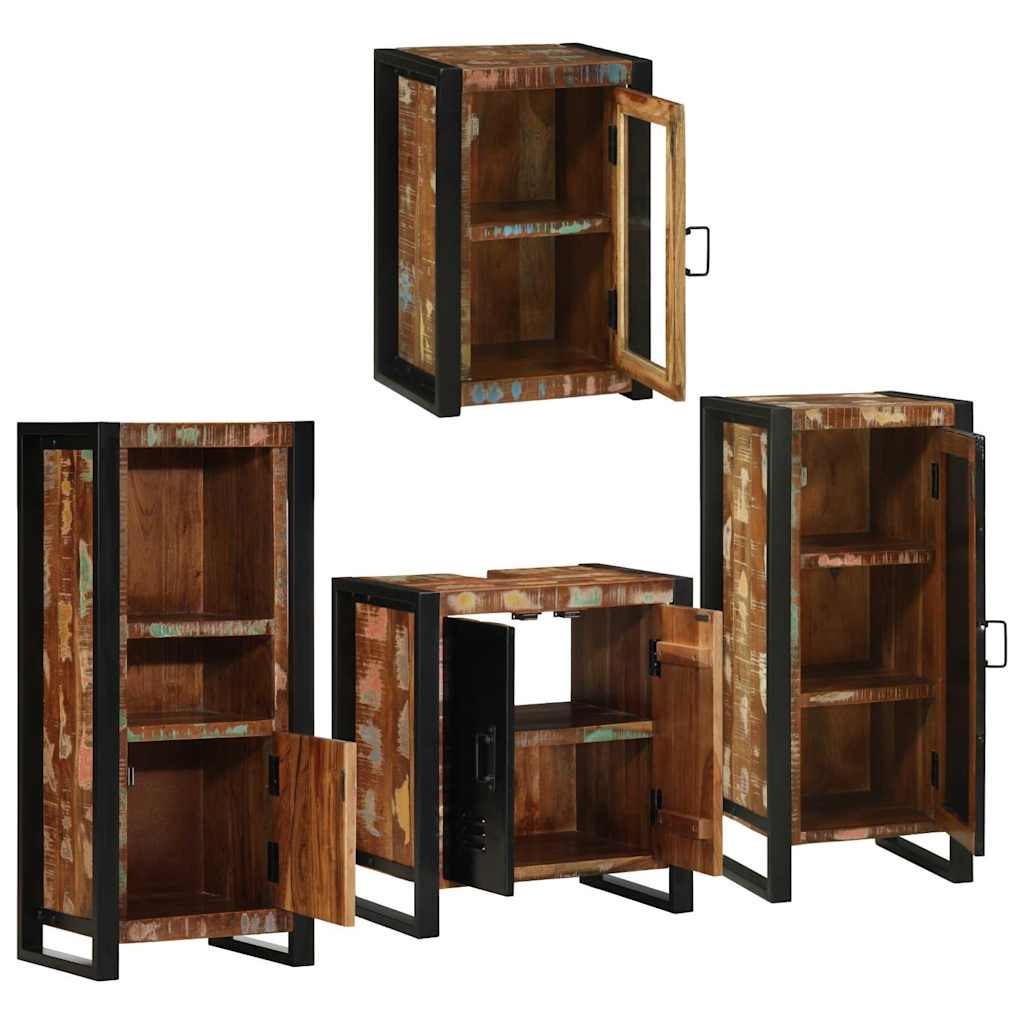 Ensemble de mobilier de salle de bain 4 pièces Multicolore