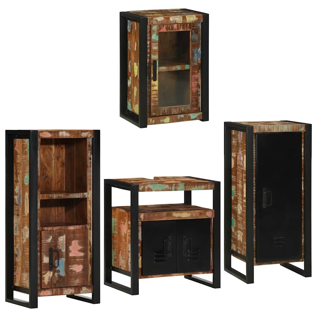 Ensemble de mobilier de salle de bain 4 pièces Multicolore