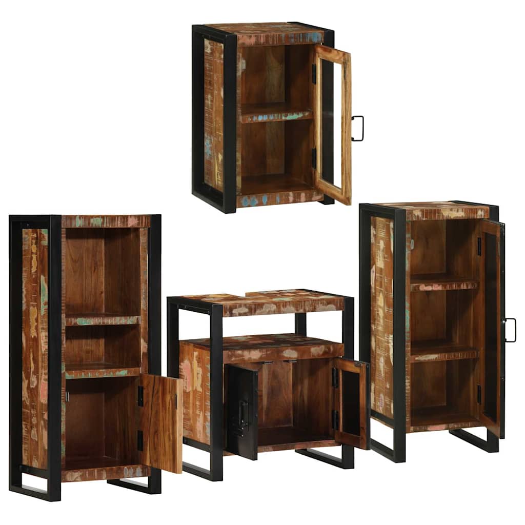 Ensemble de mobilier de salle de bain 4 pièces Multicolore