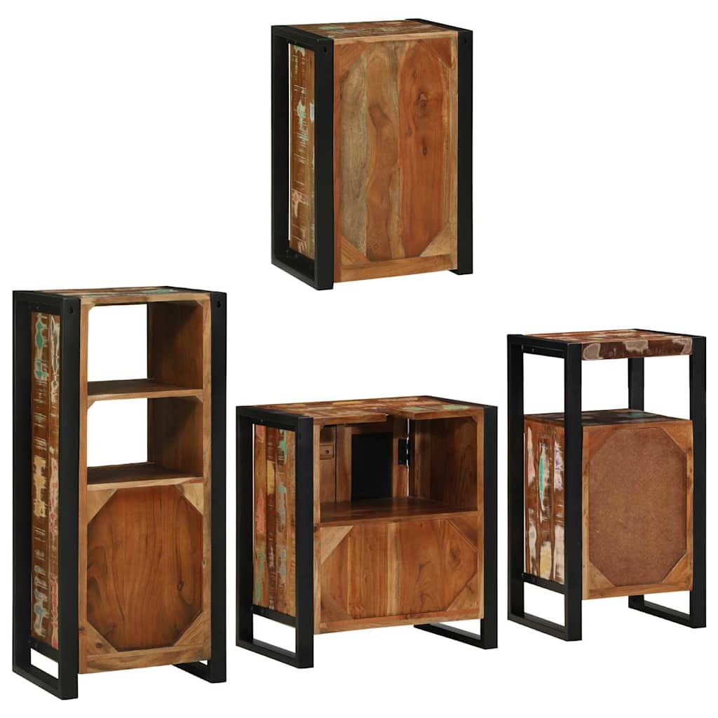 Ensemble de mobilier de salle de bain 4 pièces Multicolore
