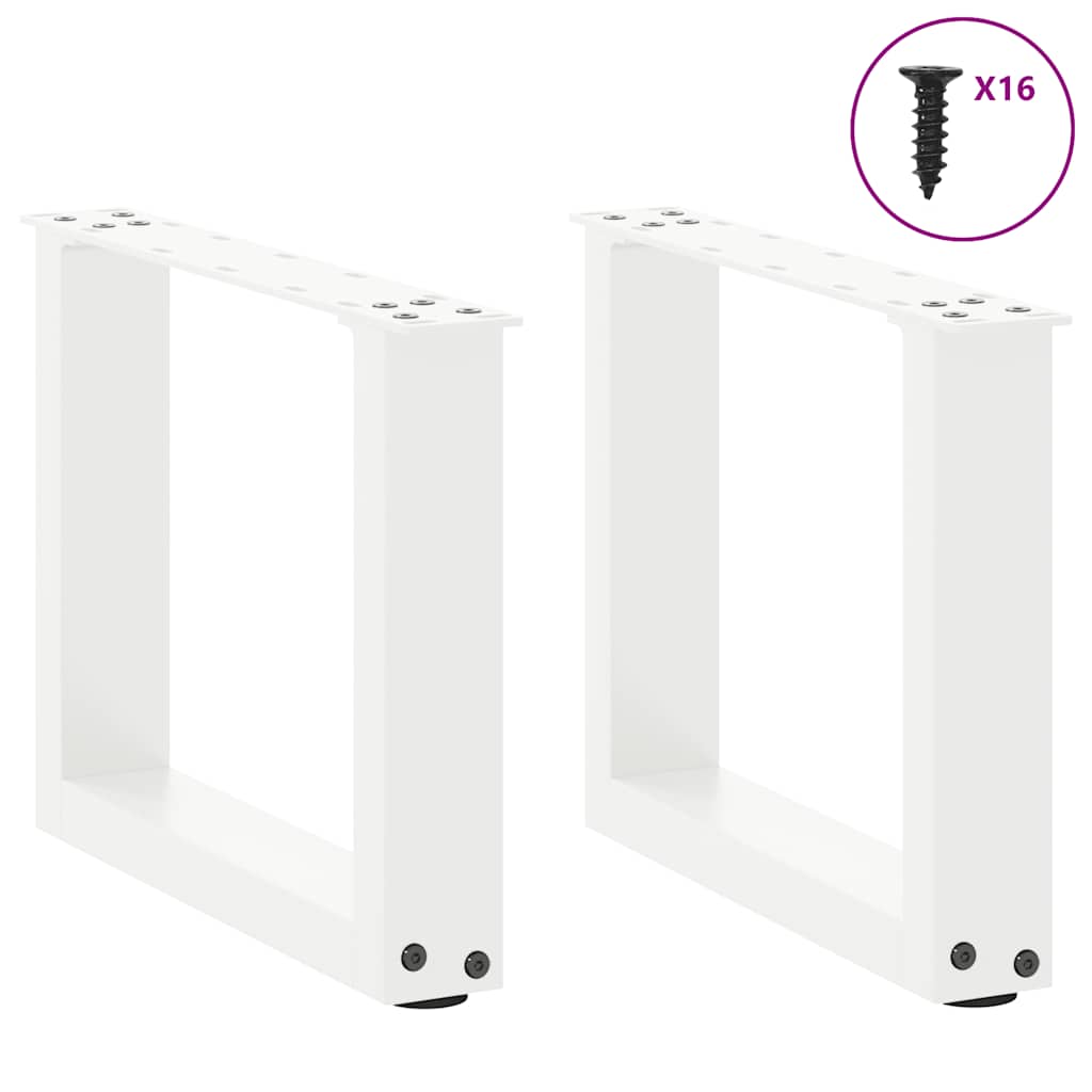 Pieds de table basse en U 2 pièces Blanc 30 x (30-31) cm Acier - XIOS