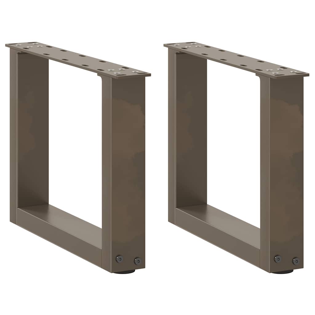 Pieds de table basse en U 2 pièces Acier naturel 30 x (30-31) cm Acier - XIOS