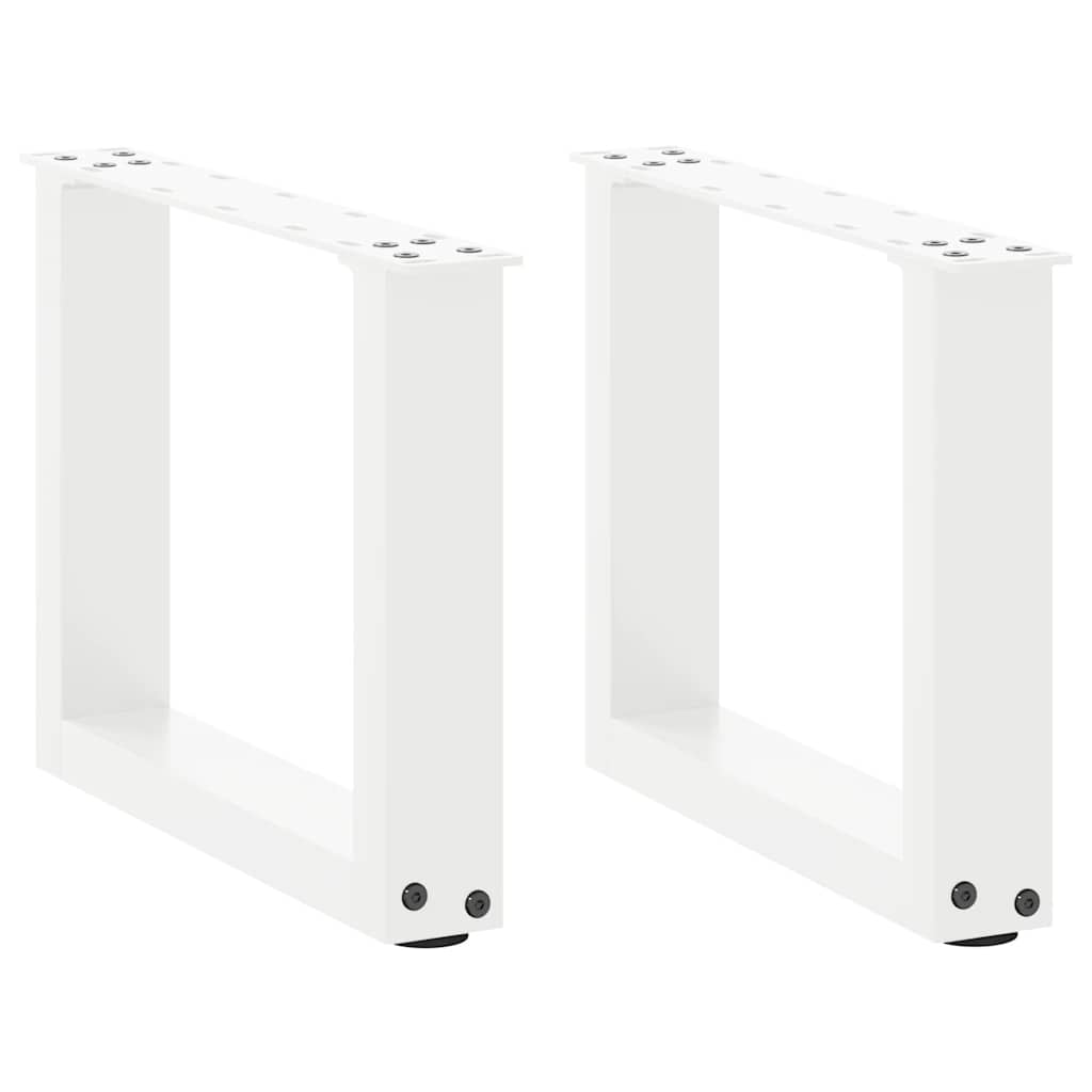 Pieds de table basse en U 2 pièces Blanc 40 x (30-31) cm Acier - XIOS