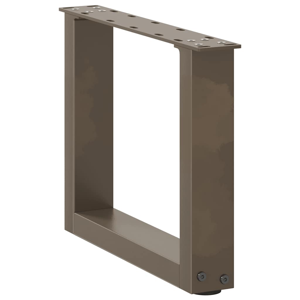 Pieds de table basse en U, 2 pièces, acier naturel, 40 x (30-31) cm - XIOS