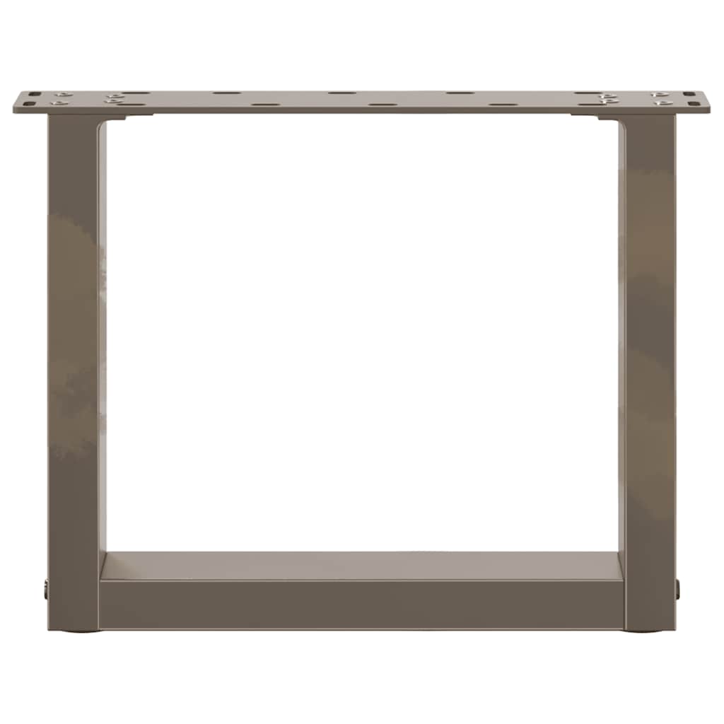 Pieds de table basse en U, 2 pièces, acier naturel, 40 x (30-31) cm - XIOS
