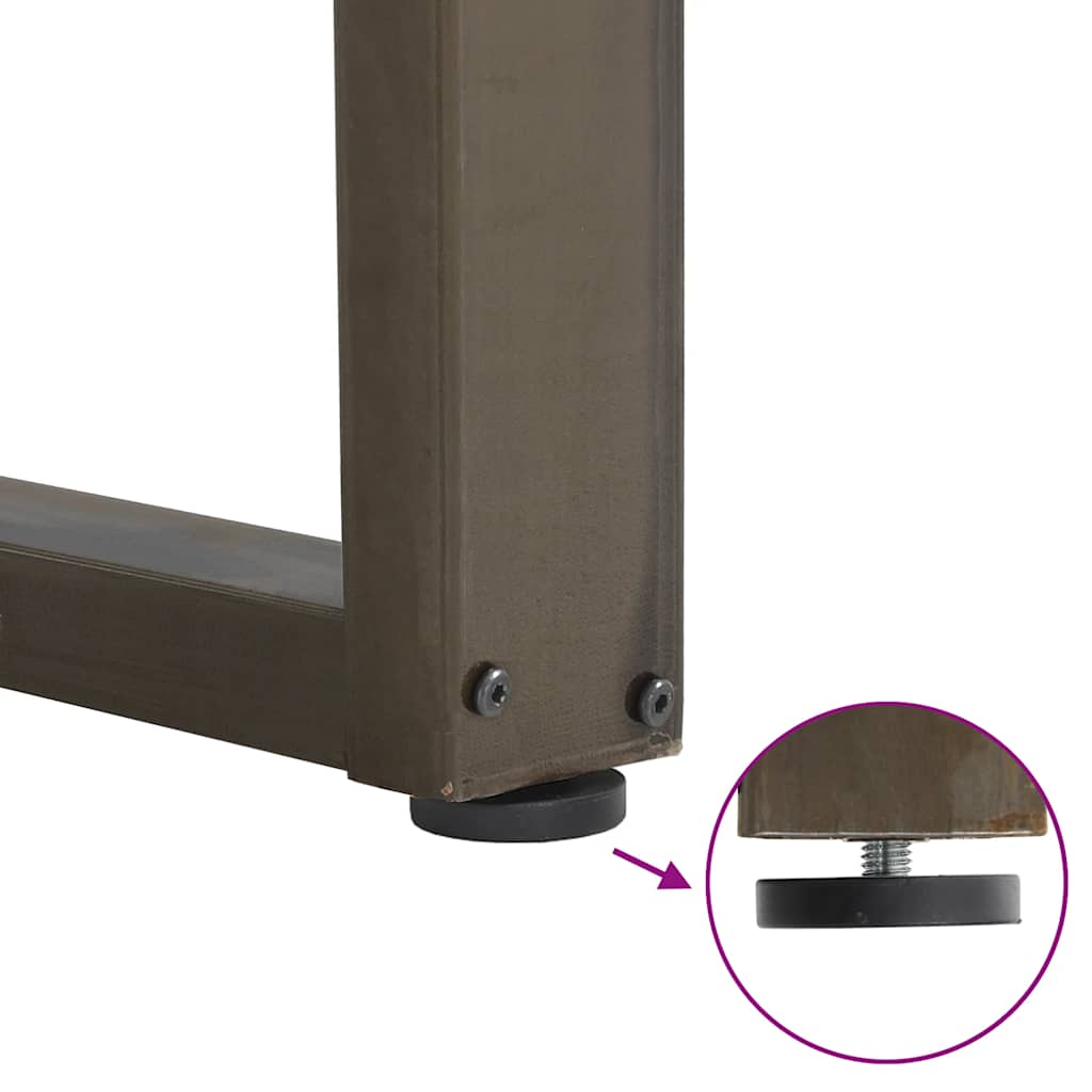 Pieds de table basse en U, 2 pièces, acier naturel, 40 x (30-31) cm - XIOS