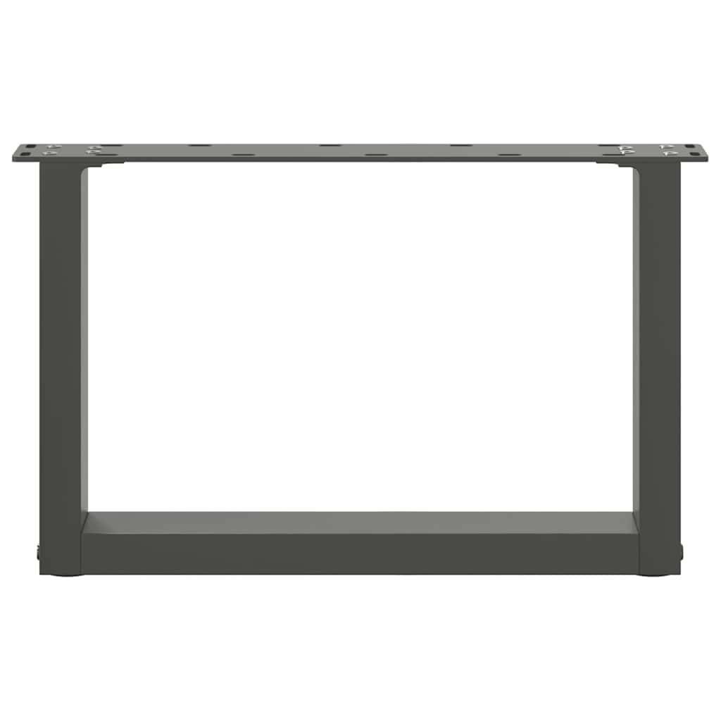 Pieds de table basse en U, 2 pièces, anthracite, 50 x (30-31) cm, acier - XIOS