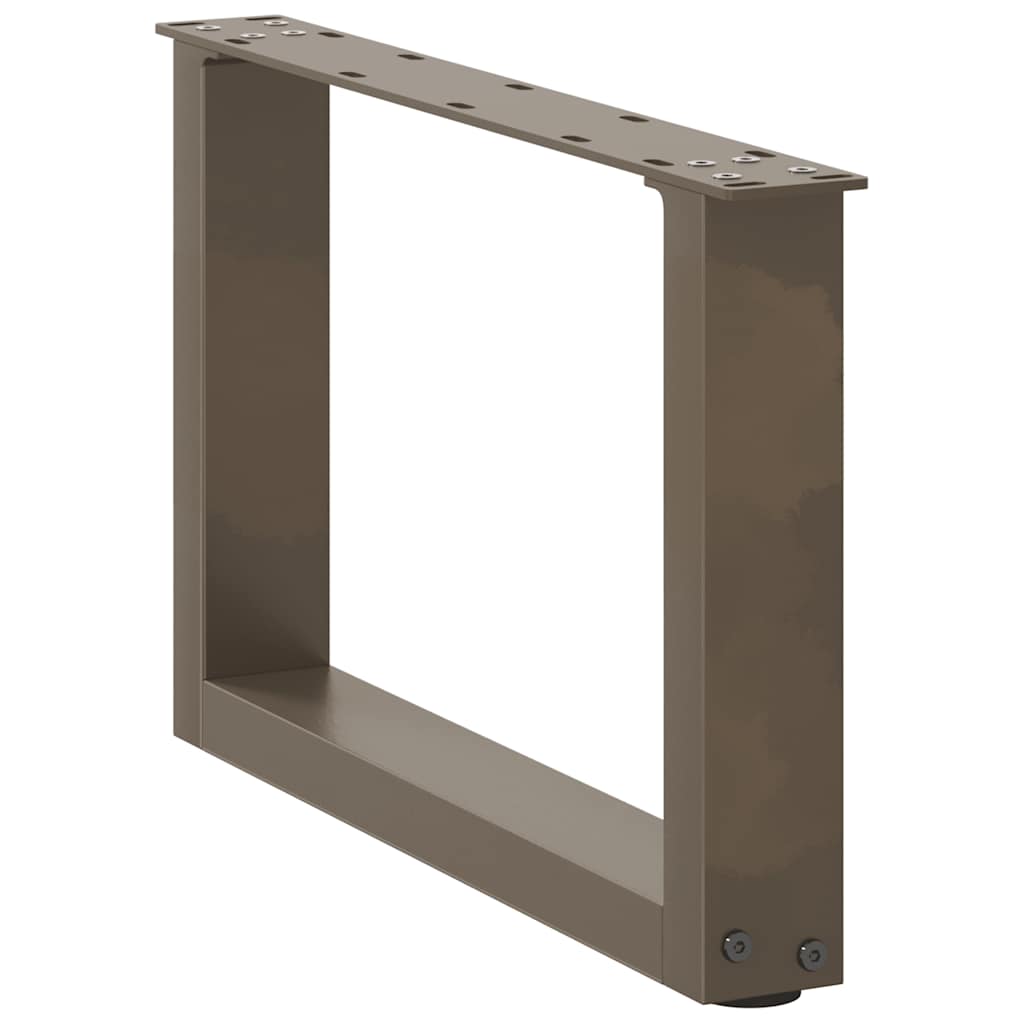 Pieds de table basse en U, 2 pièces, acier naturel, 50 x (30-31) cm - XIOS
