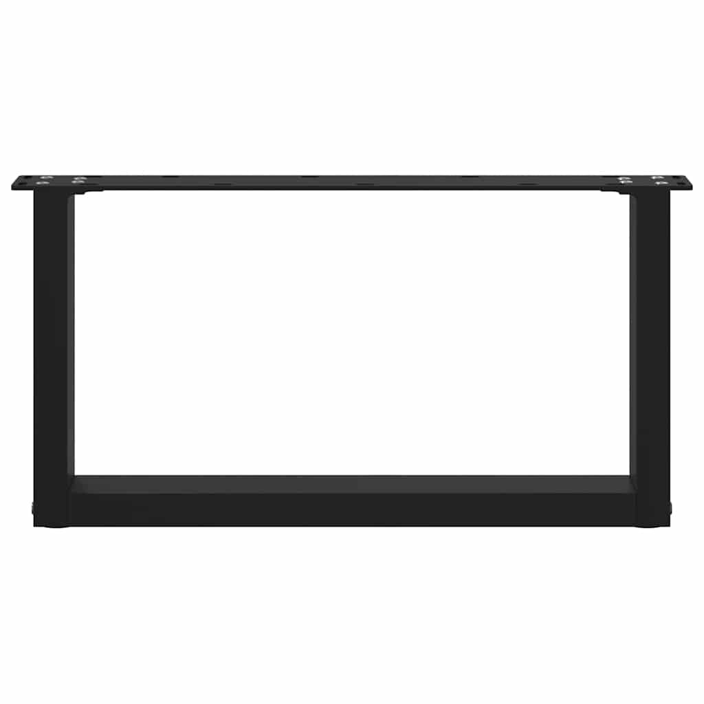 Pieds de table basse en U, 2 pièces, noir, 60 x (30-31) cm, acier - XIOS