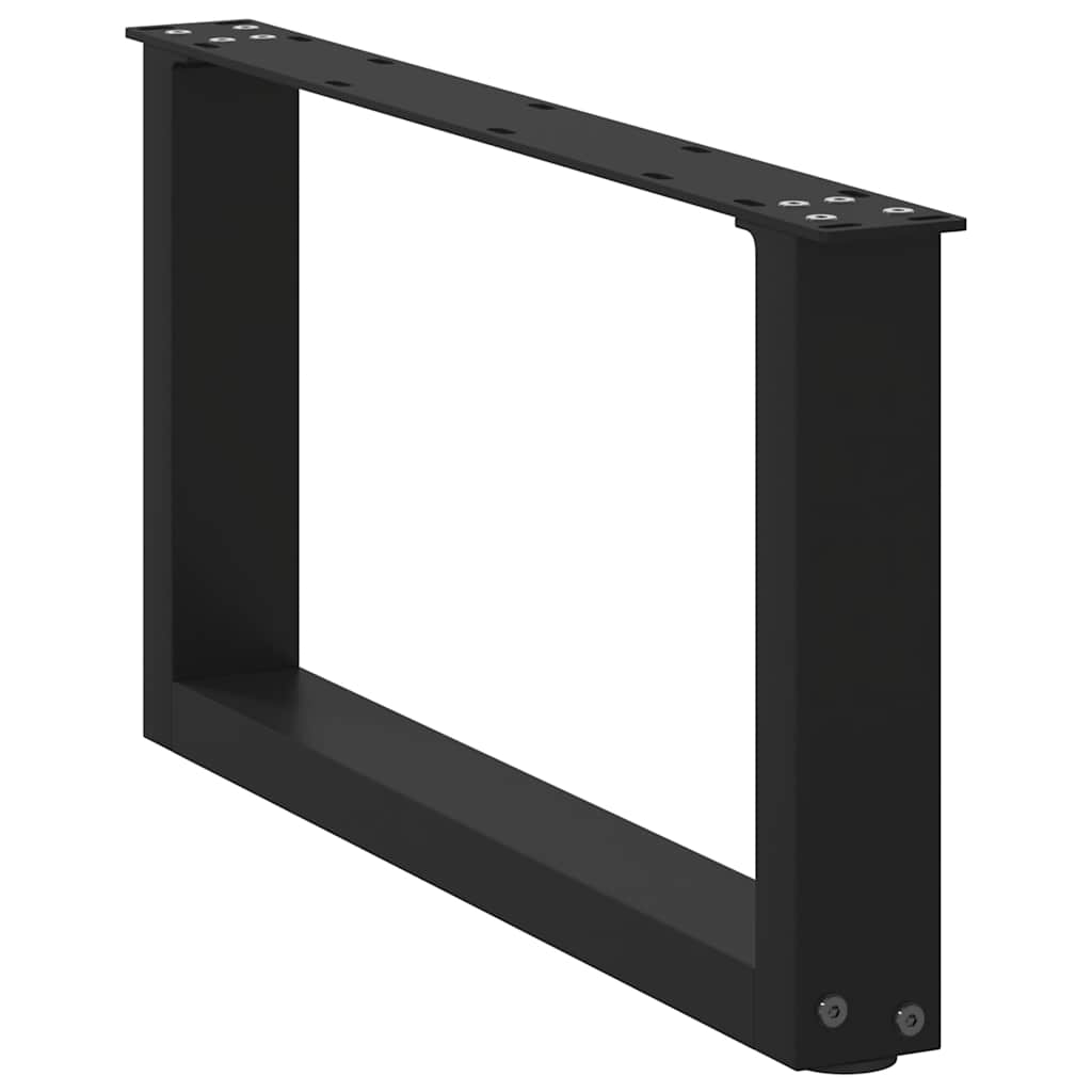 Pieds de table basse en U, 2 pièces, noir, 70 x (30-31) cm, acier - XIOS