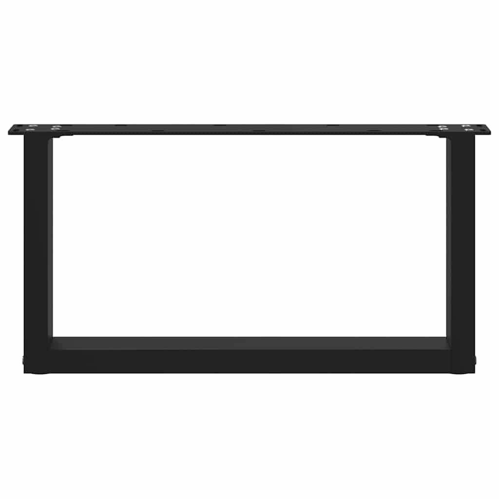 Pieds de table basse en U, 2 pièces, noir, 70 x (30-31) cm, acier - XIOS