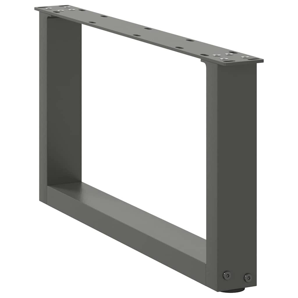 Pieds de table basse en U 2 pièces Anthracite 70 x (30-31) cm Acier - XIOS