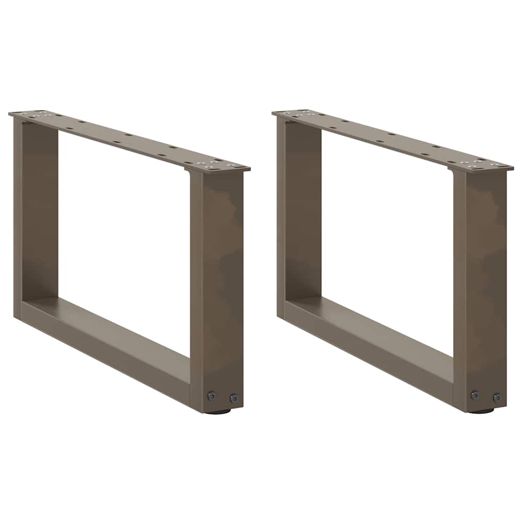 Pieds de table basse en U, 2 pièces, acier naturel, 70 x (30-31) cm - XIOS