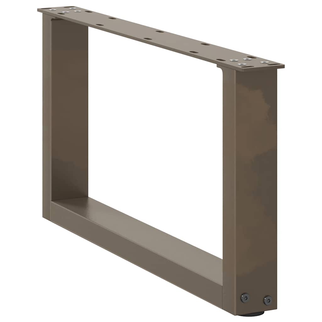 Pieds de table basse en U, 2 pièces, acier naturel, 70 x (30-31) cm - XIOS