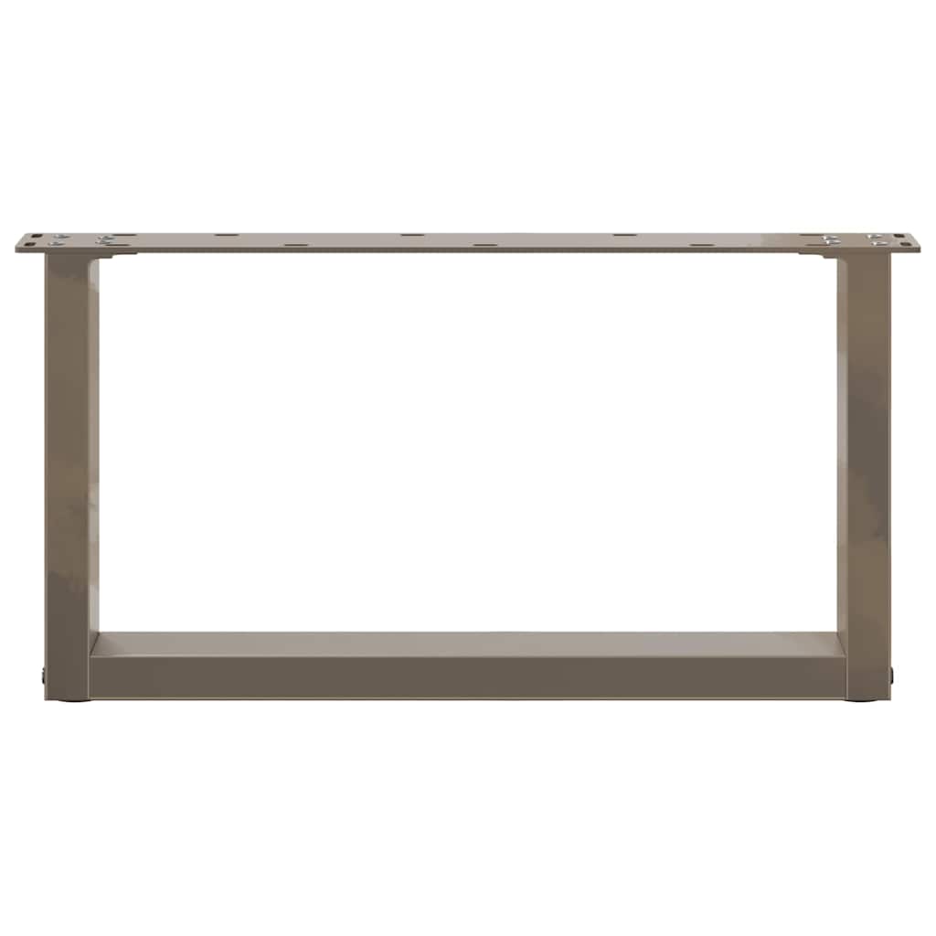 Pieds de table basse en U, 2 pièces, acier naturel, 70 x (30-31) cm - XIOS