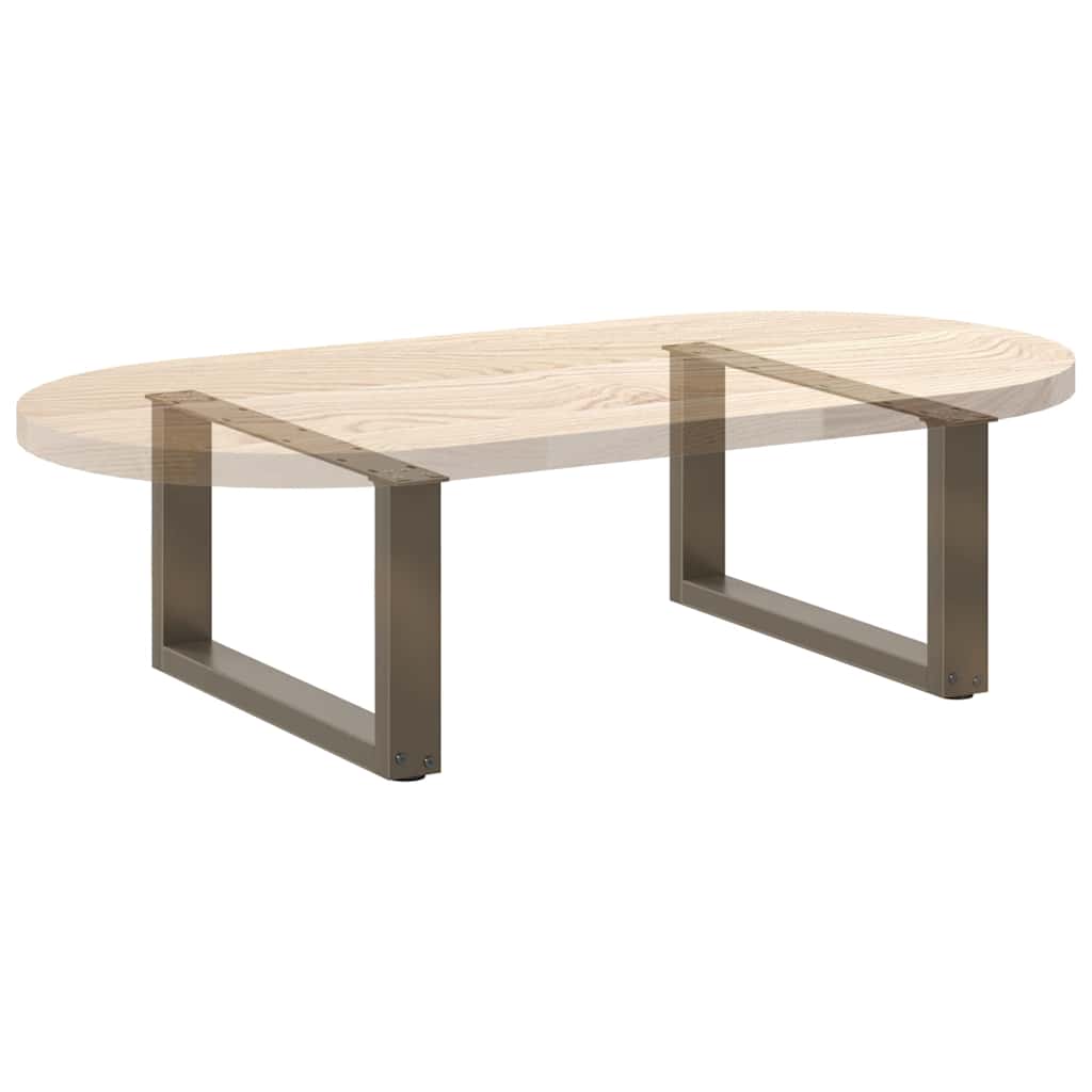 Pieds de table basse en U, 2 pièces, acier naturel, 70 x (30-31) cm - XIOS