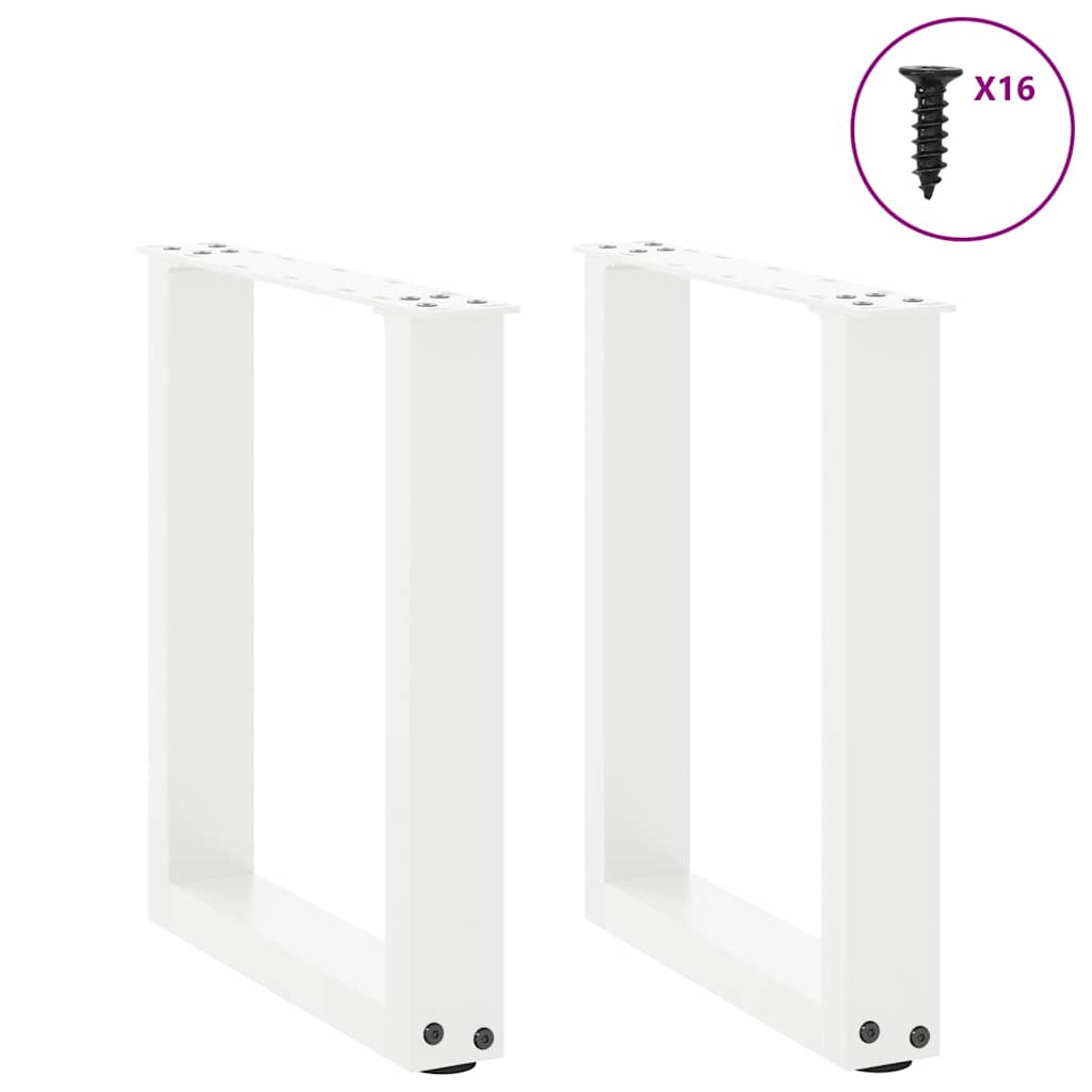 Pieds de table basse en U 2 pièces Blanc 28 x (42-43) cm Acier - XIOS