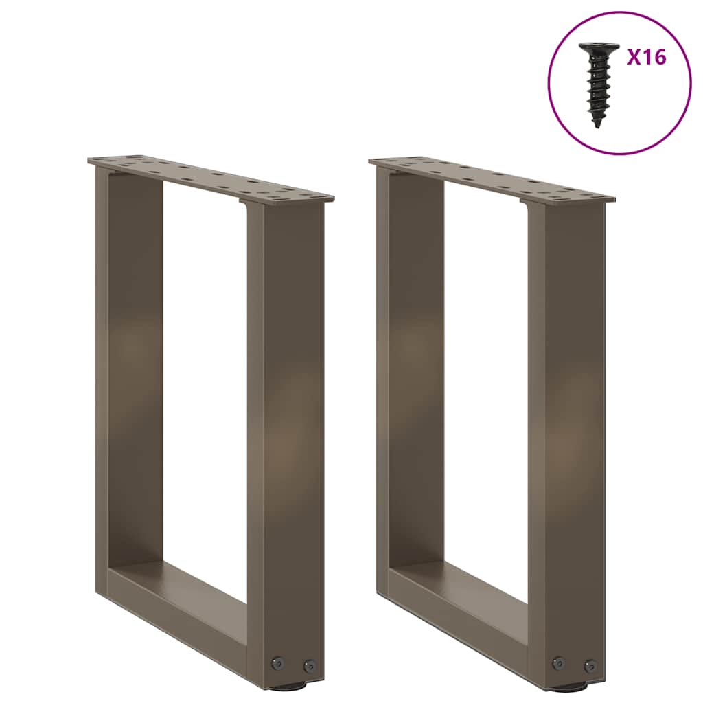 Pieds de table basse en U 2 pièces Acier naturel 28 x (42-43) cm Acier - XIOS