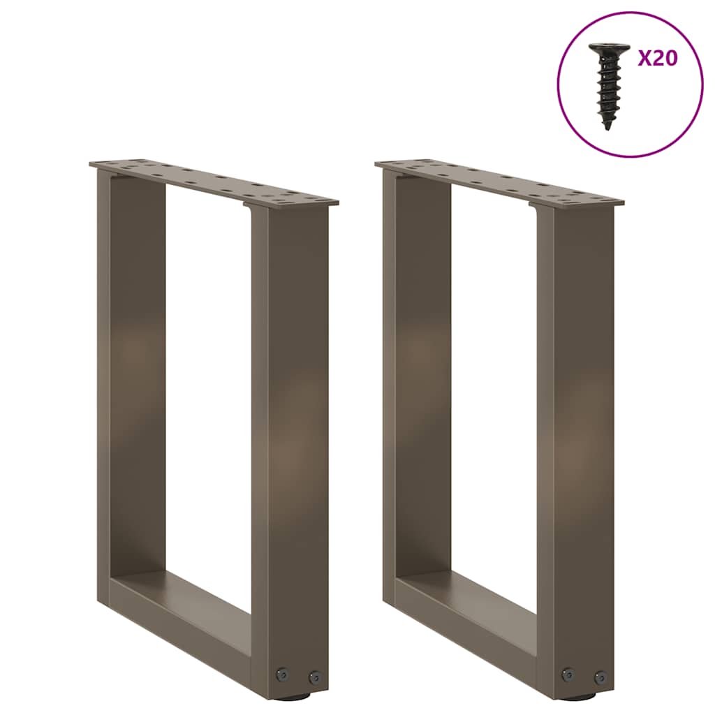 Pieds de table basse en U 2 pièces Acier naturel 38 x (42-43) cm Acier - XIOS