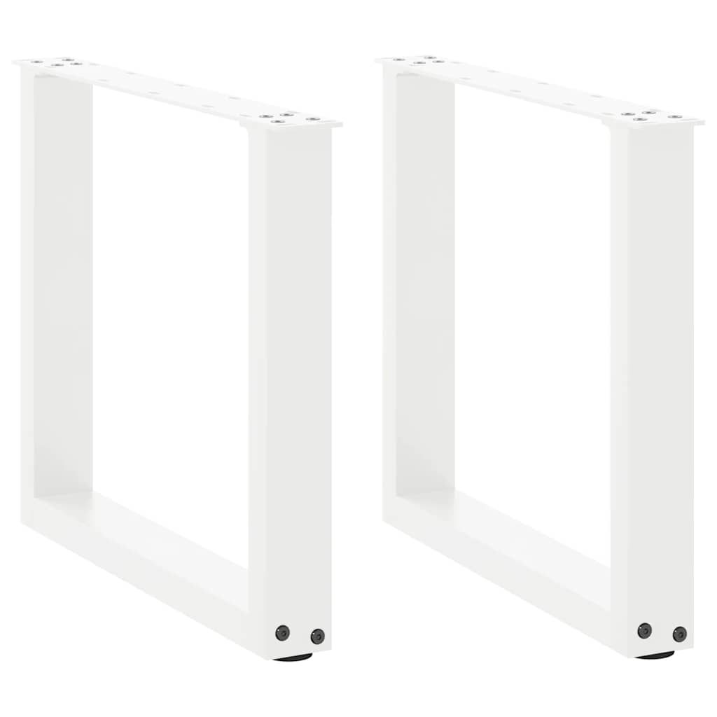 Pieds de table basse en U, 2 pièces, blanc, 50 x (42-43) cm, acier - XIOS