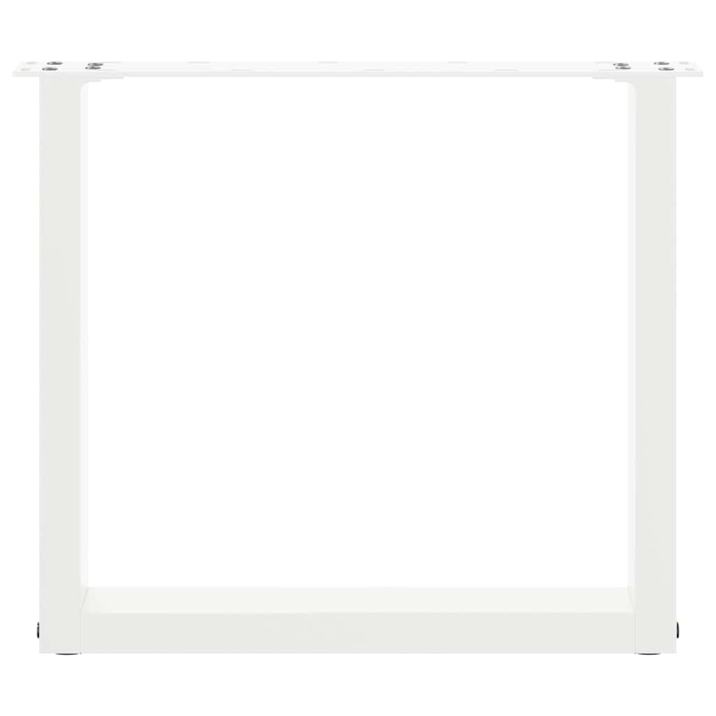 Pieds de table basse en U, 2 pièces, blanc, 50 x (42-43) cm, acier - XIOS