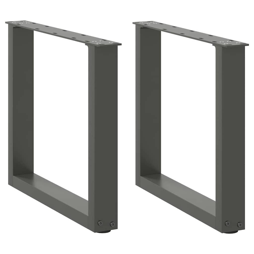 Pieds de table basse en U, 2 pièces, anthracite, 50 x (42-43) cm, acier - XIOS