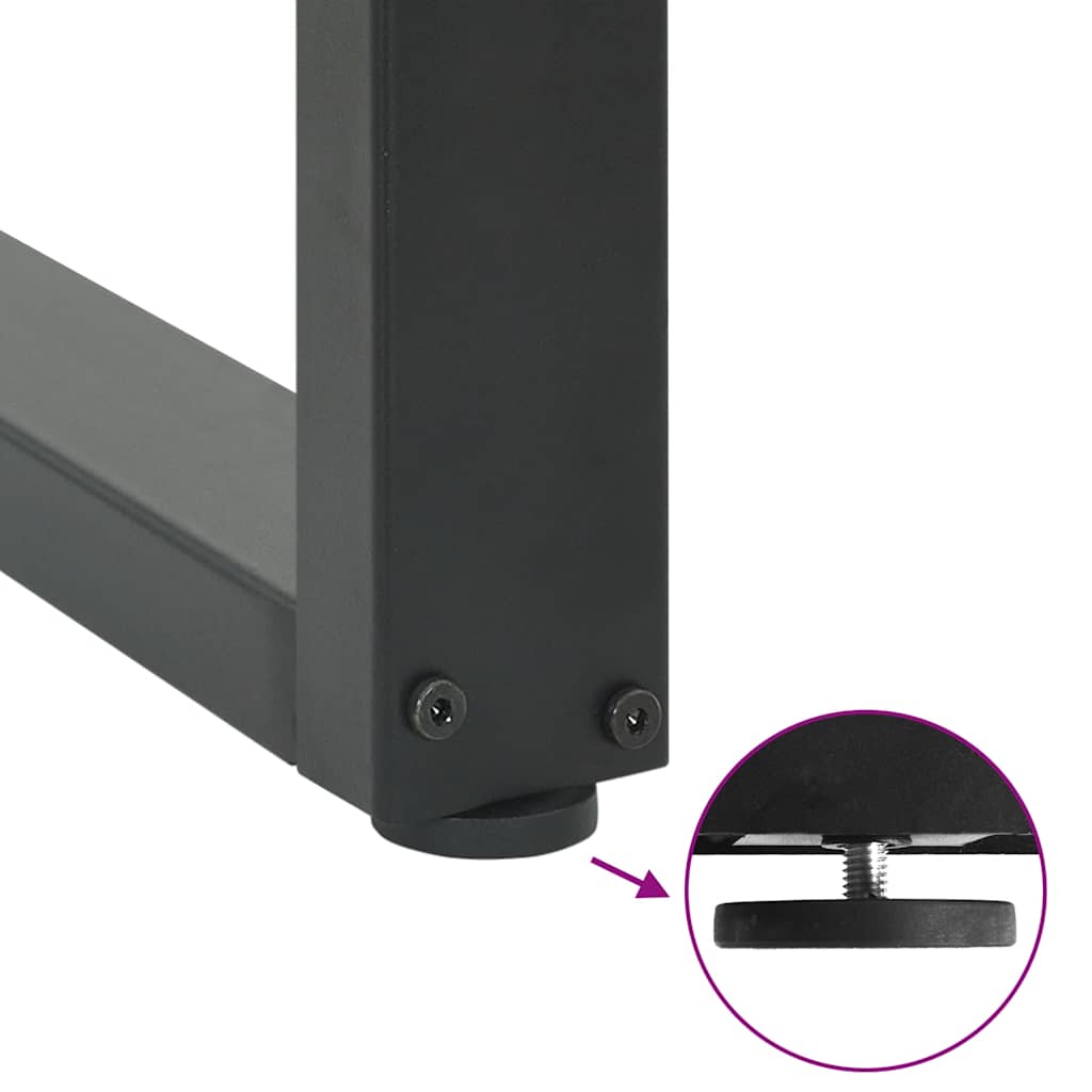 Pieds de table basse en U, 2 pièces, anthracite, 50 x (42-43) cm, acier - XIOS