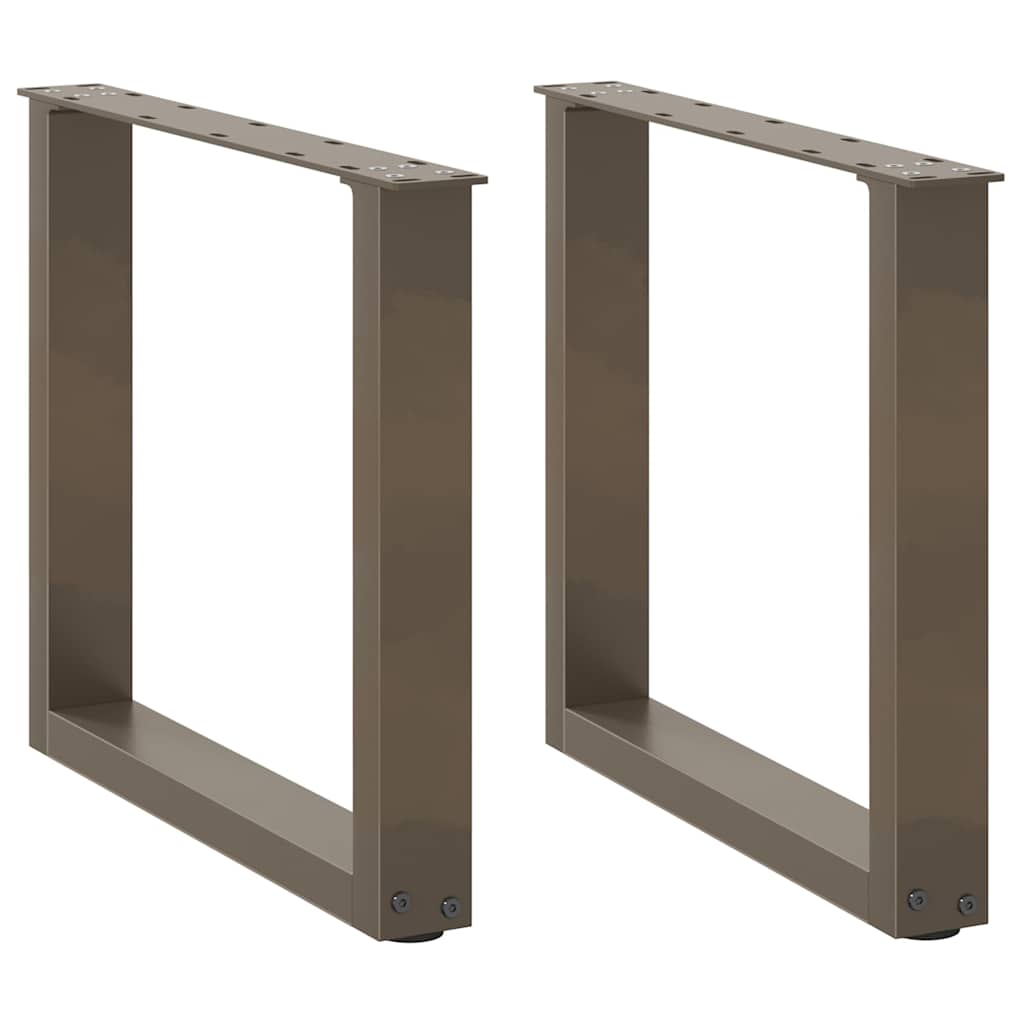 Pieds de table basse en U, 2 pièces, acier naturel, 50 x (42-43) cm - XIOS